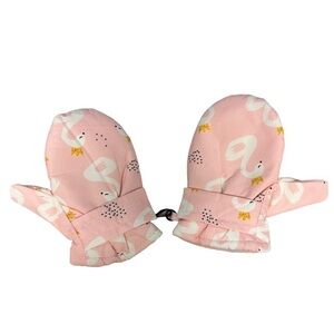 Mittens Girls Pink Swan Waterproof Fleece Lined  Size-2-3 Years NWT 4/$25❤️